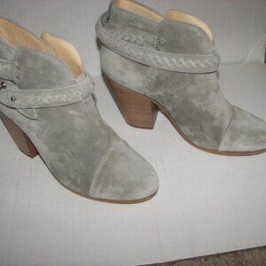 Rag and Bone light grey suede belted women's ankle boots EU 38/US 8 dust bag